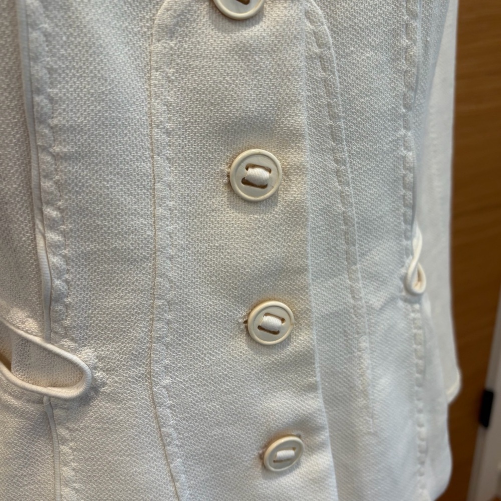 🤍 Donna Karan Collection Linen Blend Button Jacket | Made in Italy | Size US 8 - Picture 4 of 15